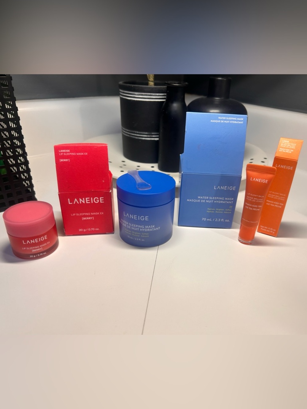 Laneige Bundle Lip Sleeping Mask Berry Water Sleeping Mask Lip Balm New Sealed